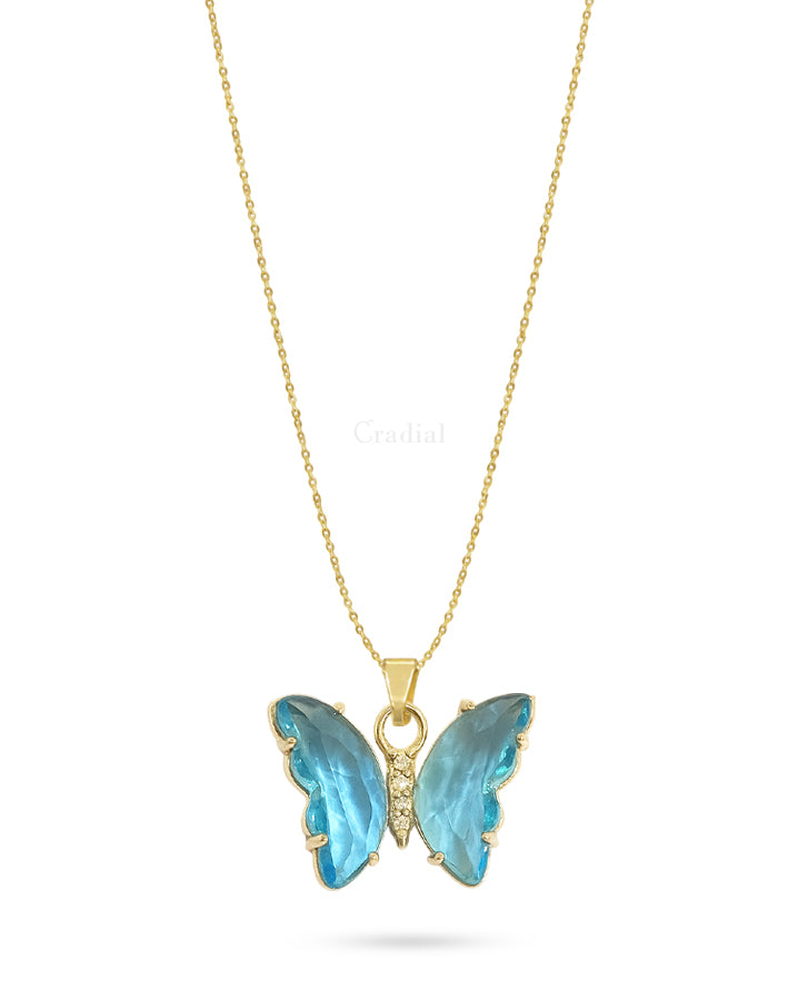 Blue Crystwing Necklace