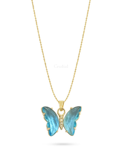 Blue Crystwing Necklace