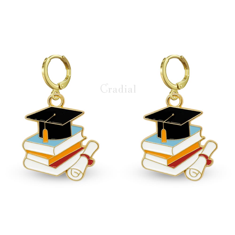 Blue Grad Cap Earrings