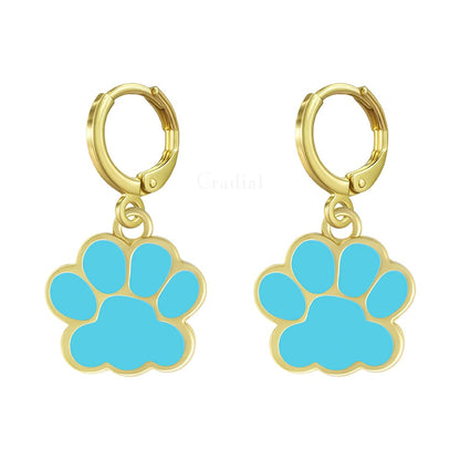 Blue Paw Earrings