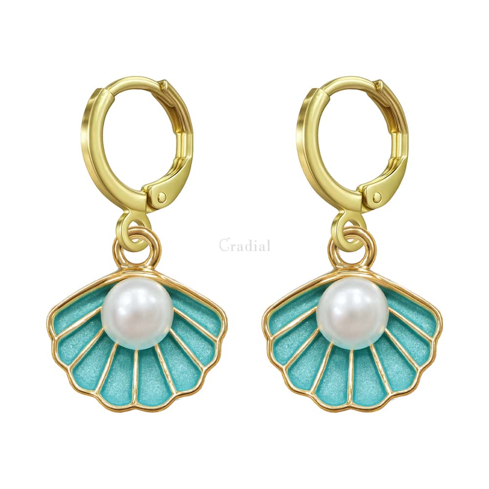 Blue Shell Earrings