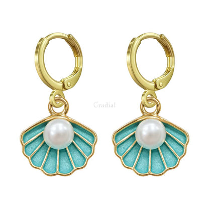 Blue Shell Earrings