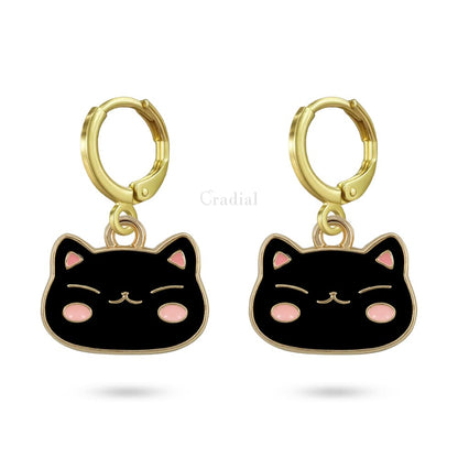 Blush Cat Black Earrings