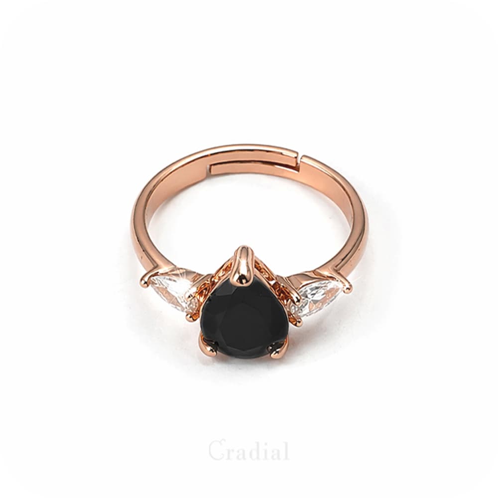 Dewy Black Rose Gold Ring