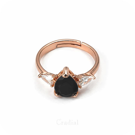Dewy Black Rose Gold Ring