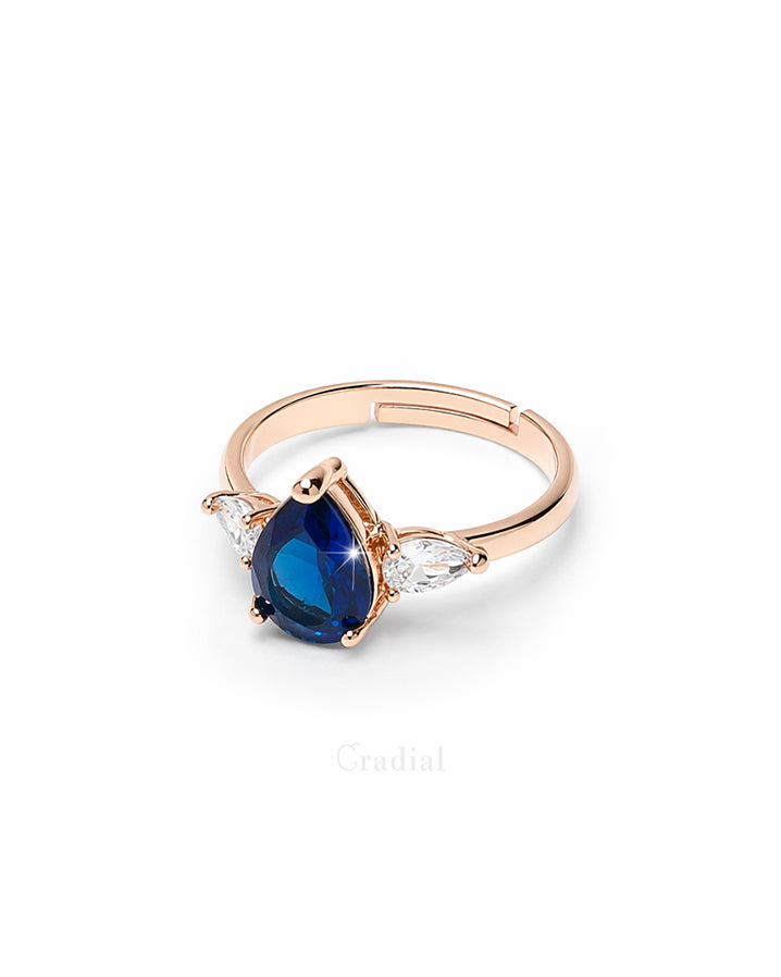 Dewy Blue Rose Gold Ring