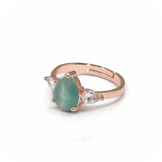 Dewy Green Rose Gold Ring