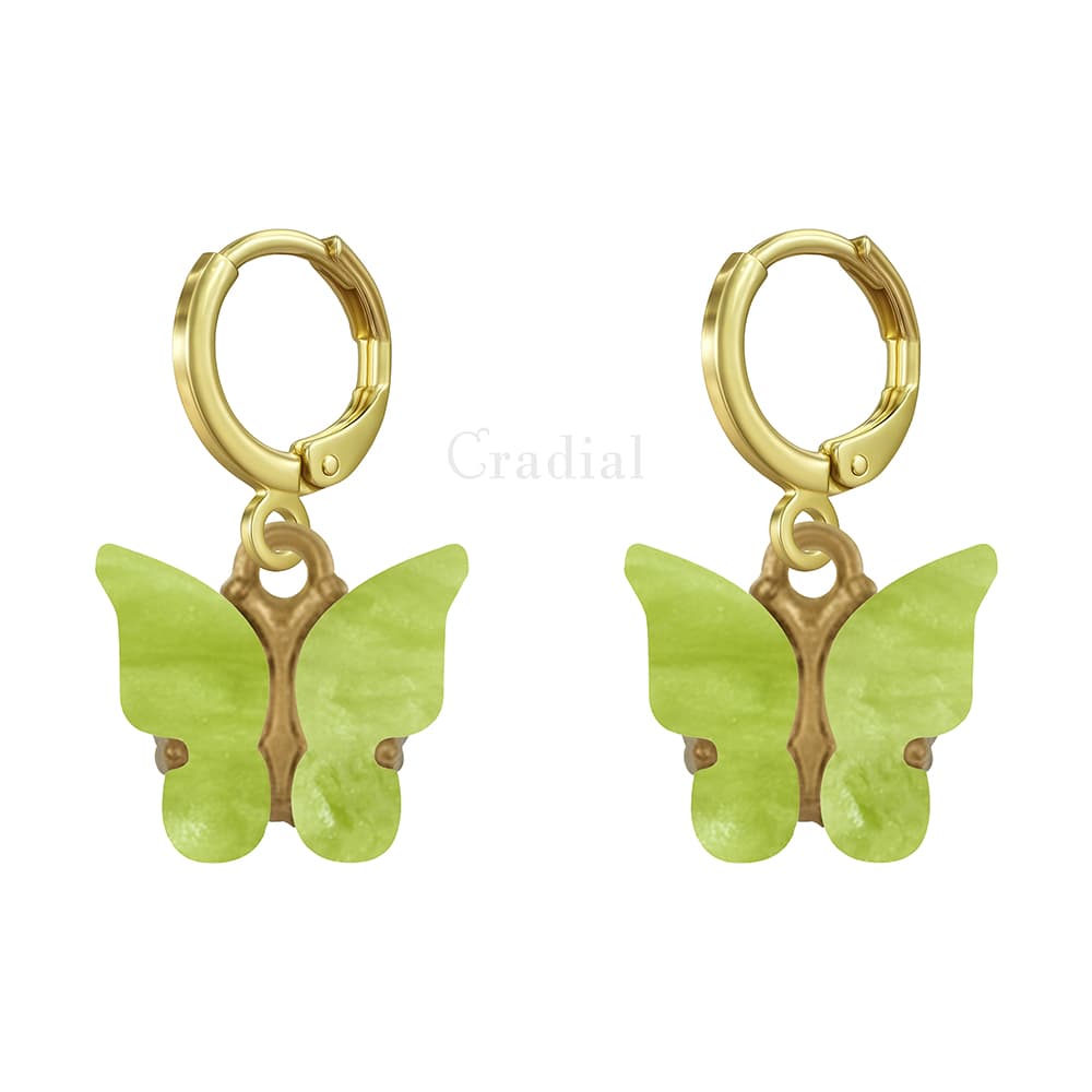 Green Butterfly Earrings