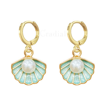 Green Shell Earrings