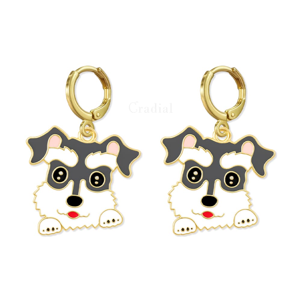 Grey Dog Earrings