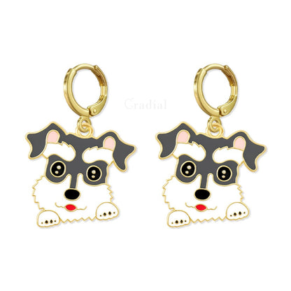 Grey Dog Earrings