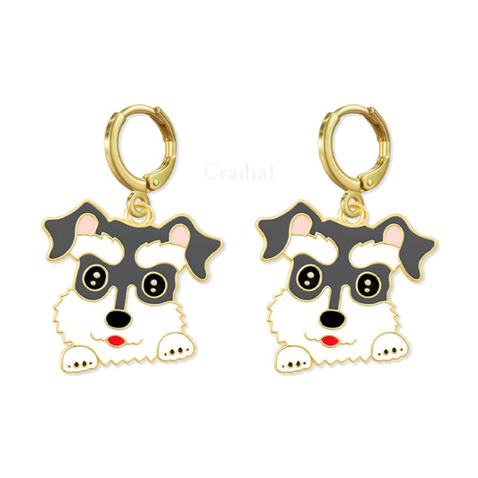 Grey Dog Earrings