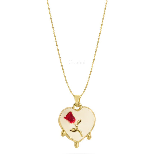 Heart Rose Necklace