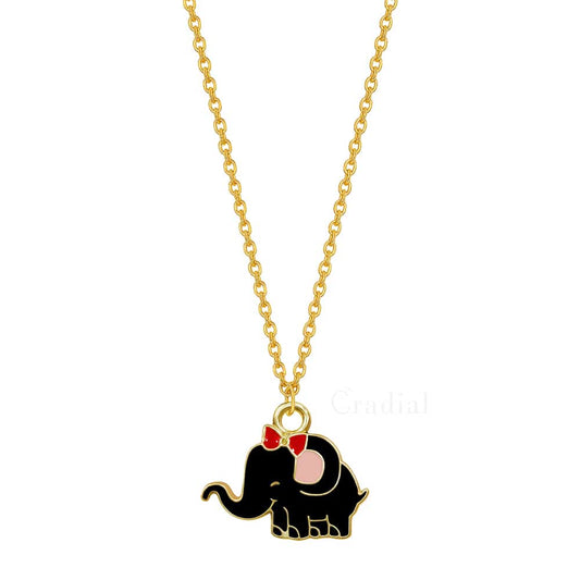 Black Elephant Necklace