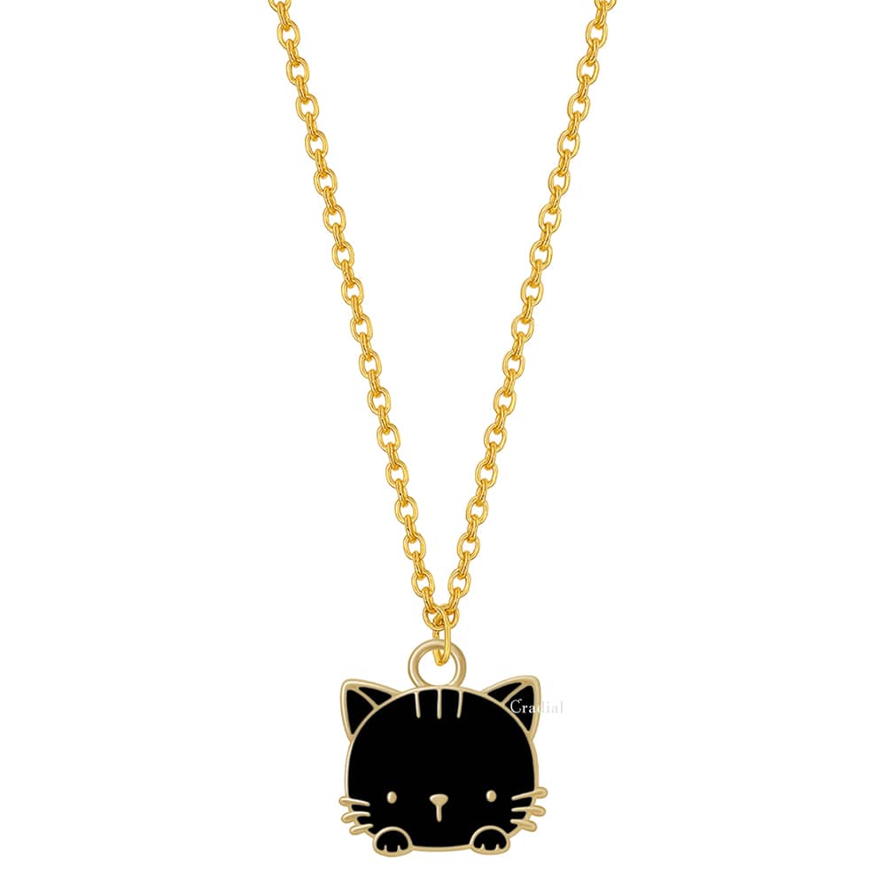 Black Purr Cat Necklace
