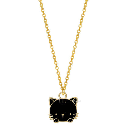 Black Purr Cat Necklace