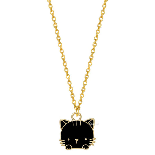 Black Purr Cat Necklace