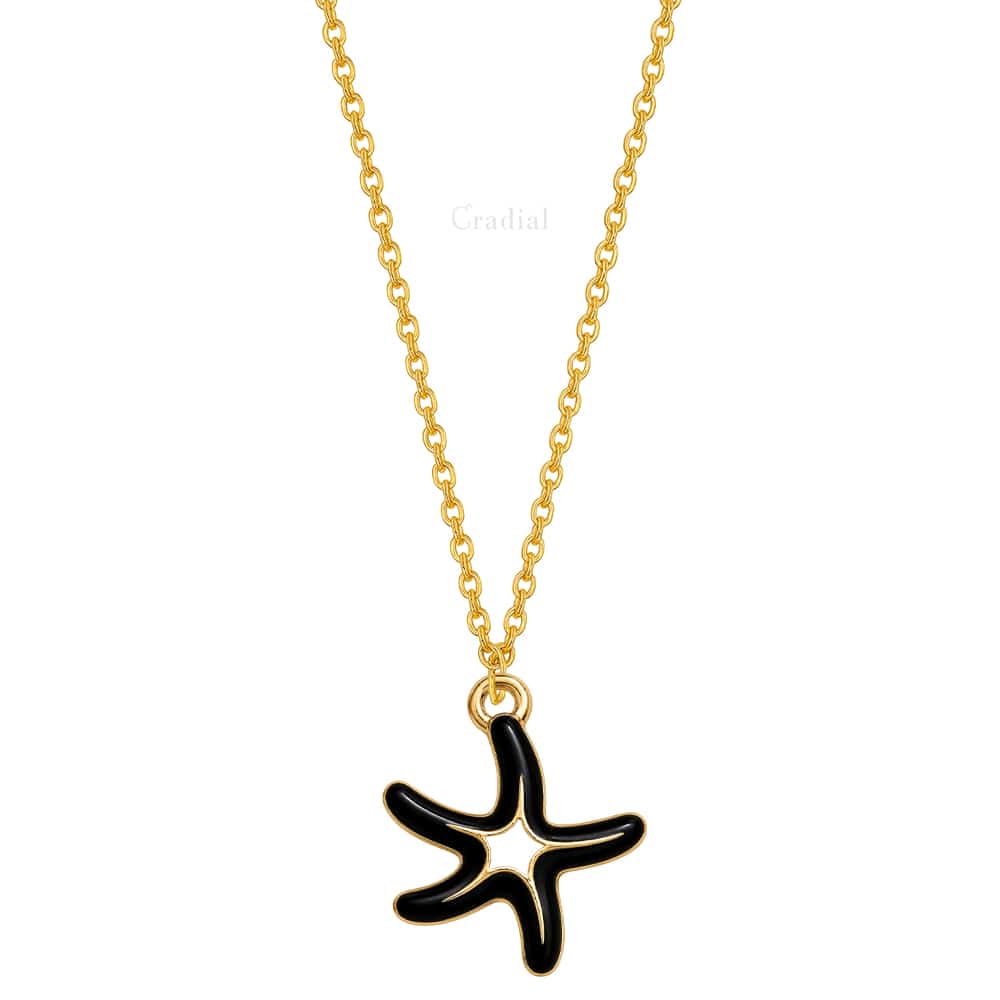Black Star Fish Necklace