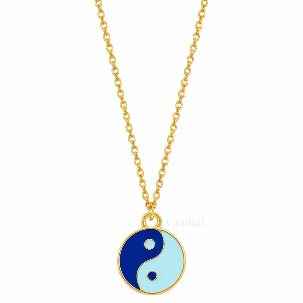 Blue Yin Yang Necklace