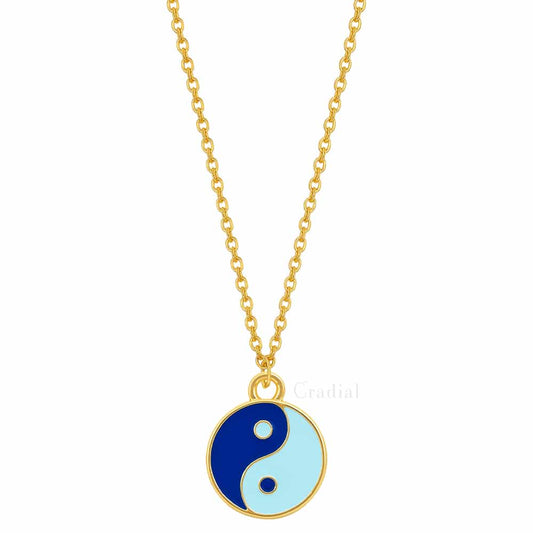 Blue Yin Yang Necklace