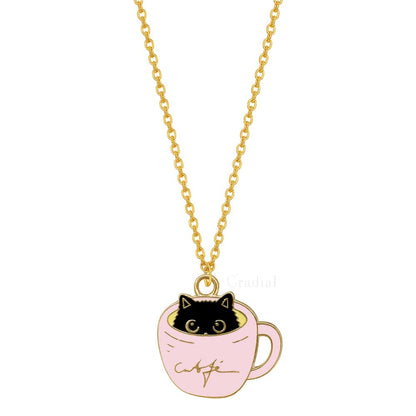 Cat In A Cup Necklace
