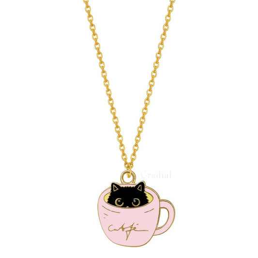 Cat In A Cup Necklace