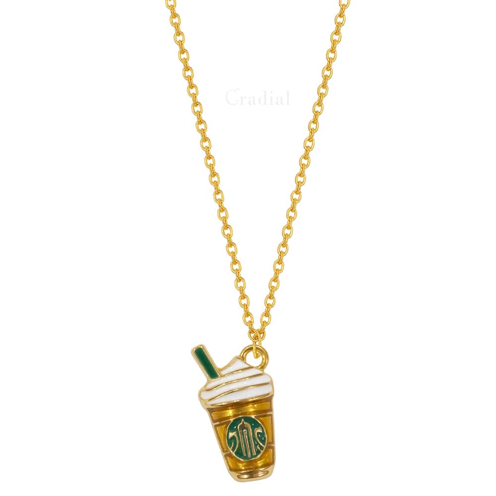 Coffee Cup Gold Necklace
