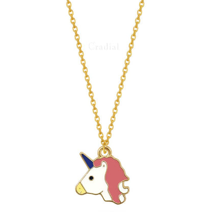 Peach Unicorn Necklace