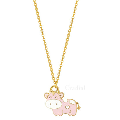 Pink Cow Necklace