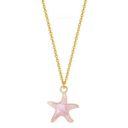 Pink Star Fish Necklace