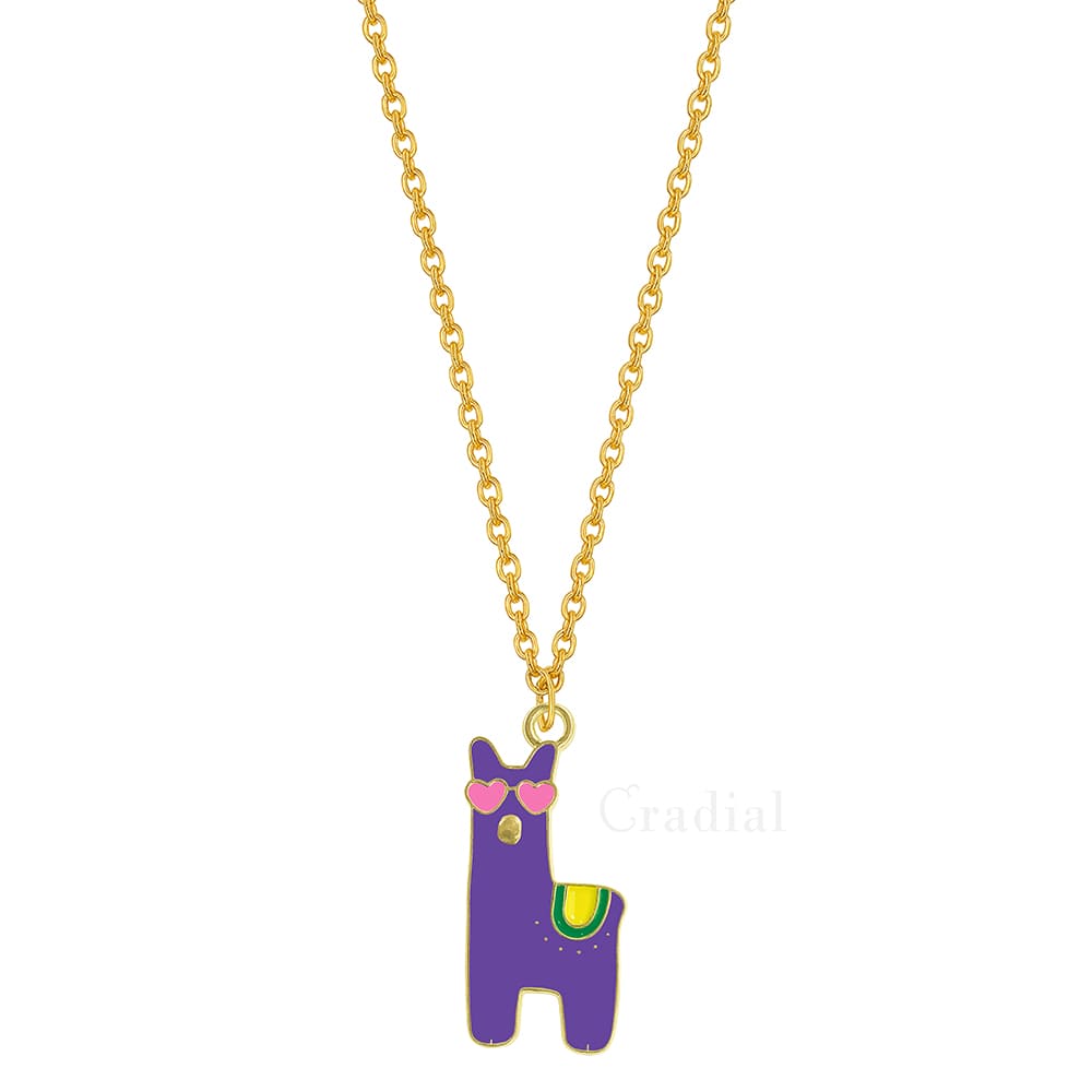 Purple Llama Necklace