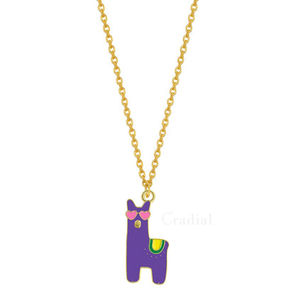 Purple Llama Necklace