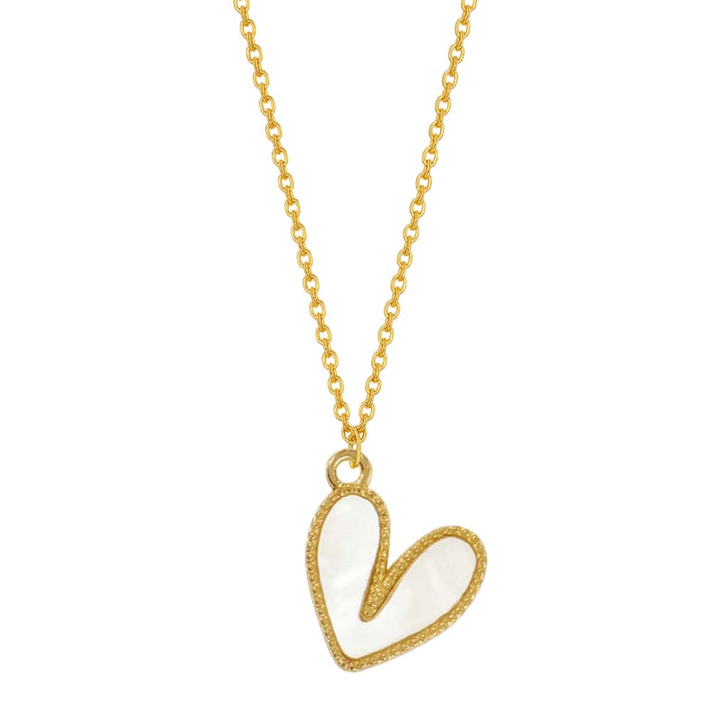 White Heart Necklace