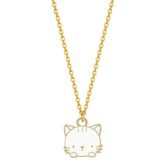 White Purr Cat Necklace