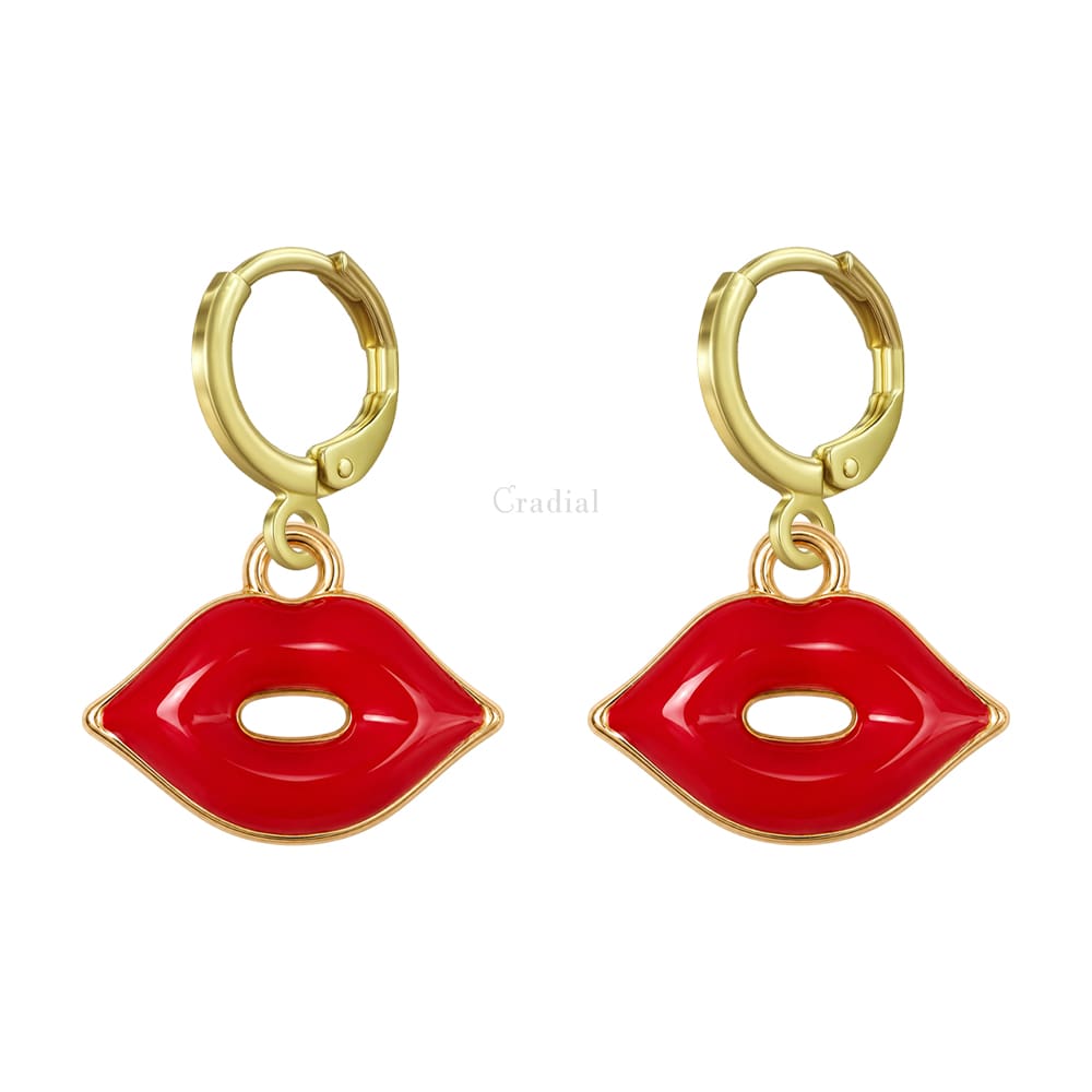Lips Red Earrings