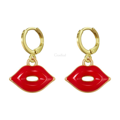 Lips Red Earrings