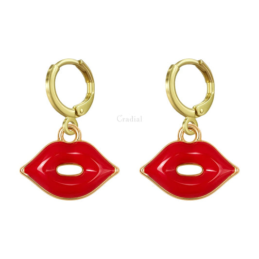 Lips Red Earrings
