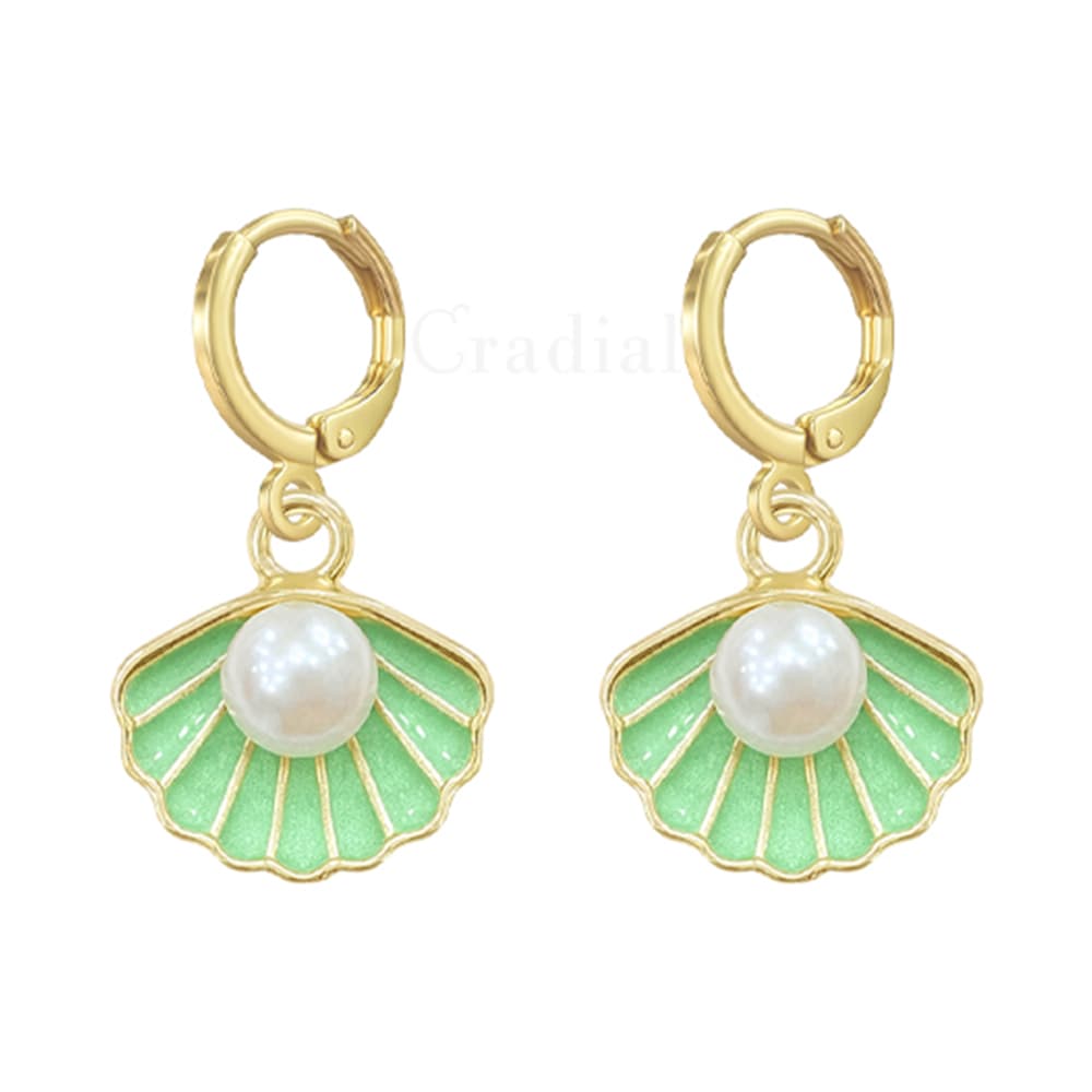 New Green Shell Earrings