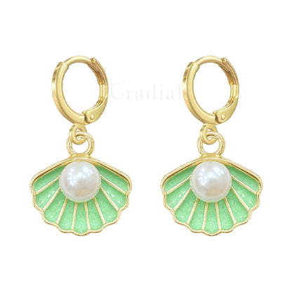 New Green Shell Earrings