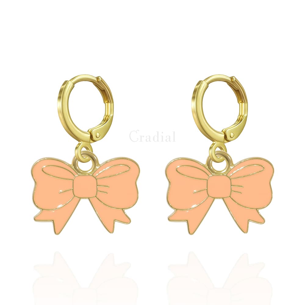 Peach Bow Earrings