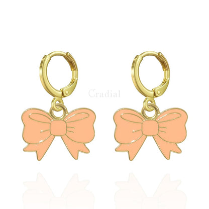Peach Bow Earrings