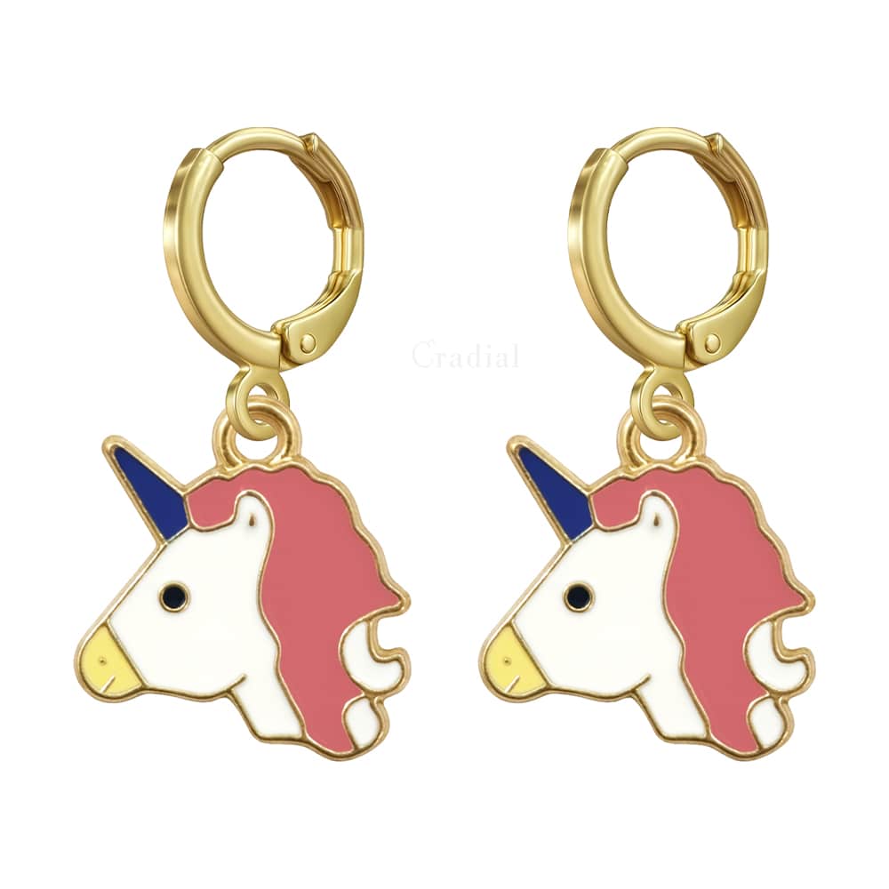 Peach Unicorn Earrings