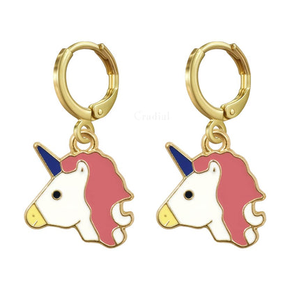 Peach Unicorn Earrings