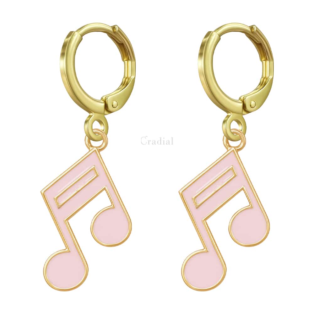 Pink Beam Note Earrings