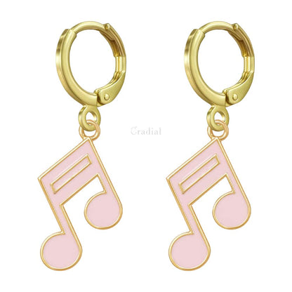 Pink Beam Note Earrings