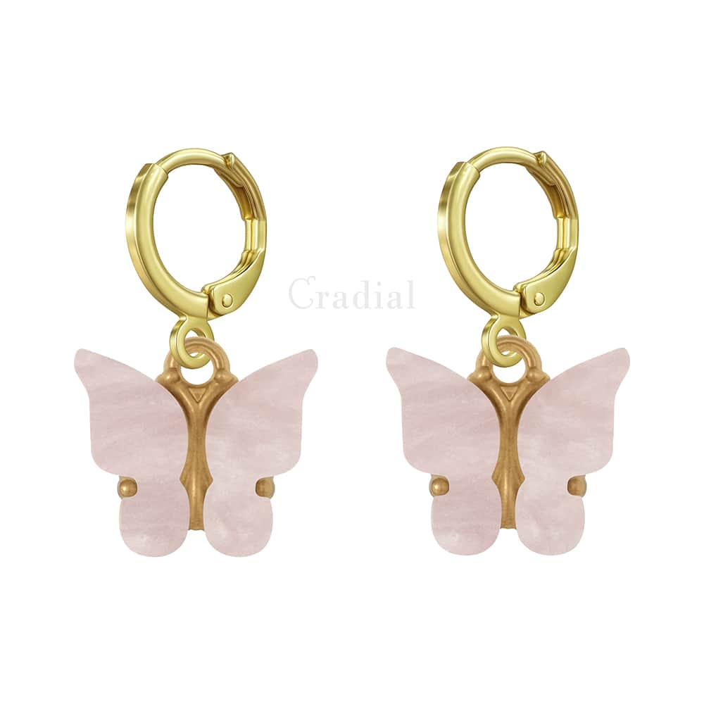 Pink Butterfly Earrings