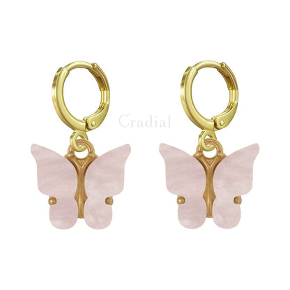 Pink Butterfly Earrings
