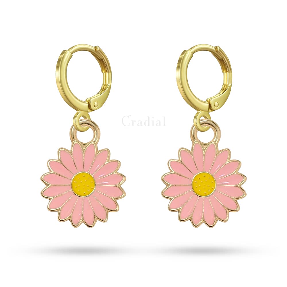 Pink Daisy Earrings