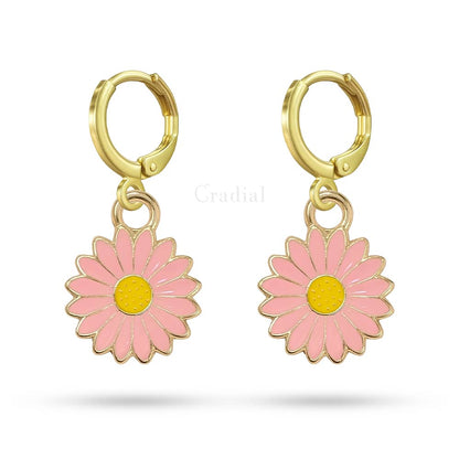 Pink Daisy Earrings