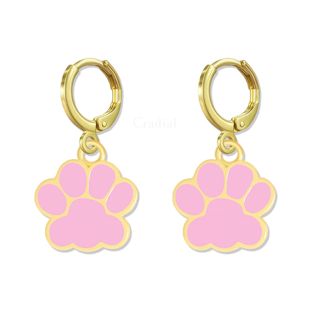 Pink Paw Earrings